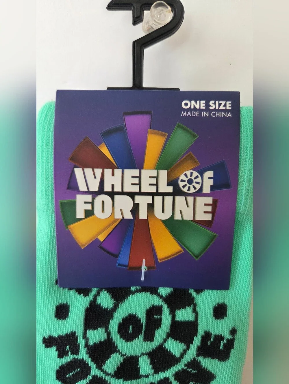 Official Wheel of Fortune Mint Green Novelty Crew Socks NWT Size 7-12